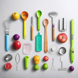 A vibrant and detailed image showcasing the 22 most essential kitchen gadgets available on Amazon