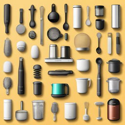 A vibrant and detailed image showcasing the 22 most essential kitchen gadgets available on Amazon