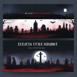 Create a banner and header for a YouTube channel called 'Death in the Night