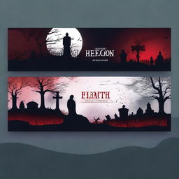 Create a banner and header for a YouTube channel called 'Death in the Night