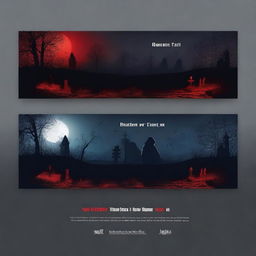 Create a banner and header for a YouTube channel called 'Death in the Night