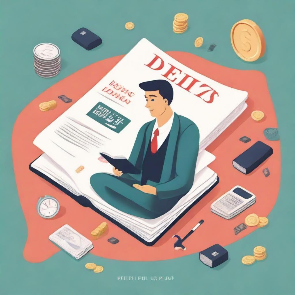 A book cover illustration depicting the theme of debts