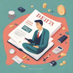 A book cover illustration depicting the theme of debts