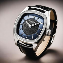 Design a luxury wristwatch in the shape of a shield