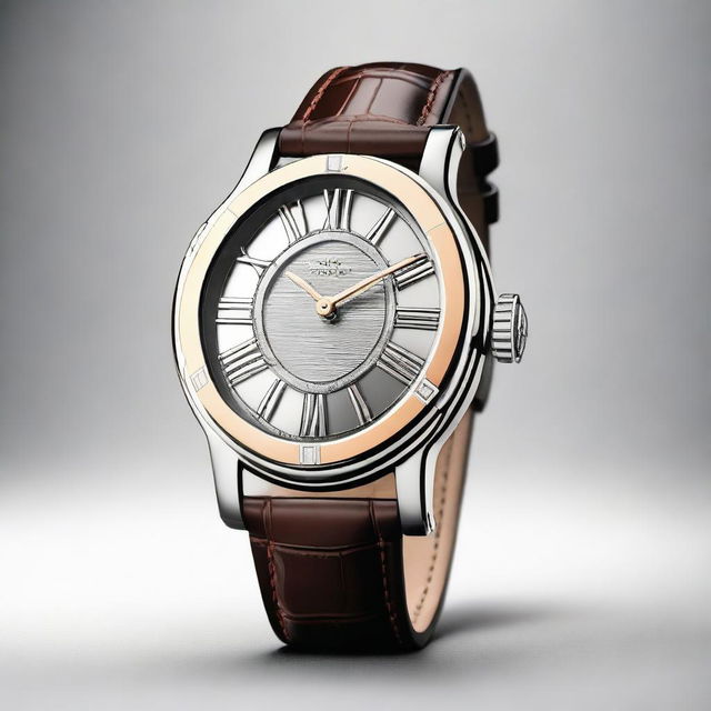 Design a luxury wristwatch in the shape of a shield