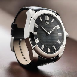 Design a luxury wristwatch with the case in the shape of a shield