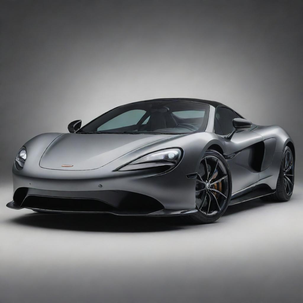 A high-performance sports car featuring the sleek design of a McLaren fused with the timeless elegance and luxury of an Aston Martin.