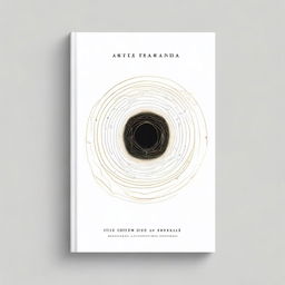 A minimalist book cover with a white background