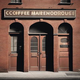 A detailed image of an old coffee warehouse facade