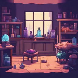 Create a 2D scene in the style of the game Dead Cells, sized 513x512 pixels