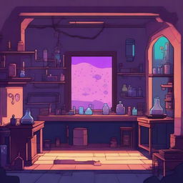 Create a 2D scene in the style of the game Dead Cells, sized 513x512 pixels