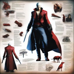 An informative and visually appealing image showcasing curiosities and interesting facts about Devil May Cry 3