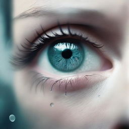 A surreal and emotional scene depicting dreams in tears