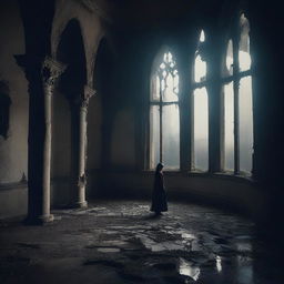 A surreal and emotional scene depicting dreams in tears, set in a creepy castle