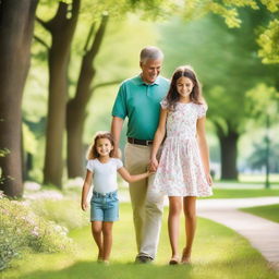 A heartwarming scene of a young girl with her father