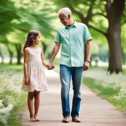 A heartwarming scene of a young girl with her father