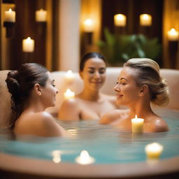 A serene scene of women enjoying a spa day