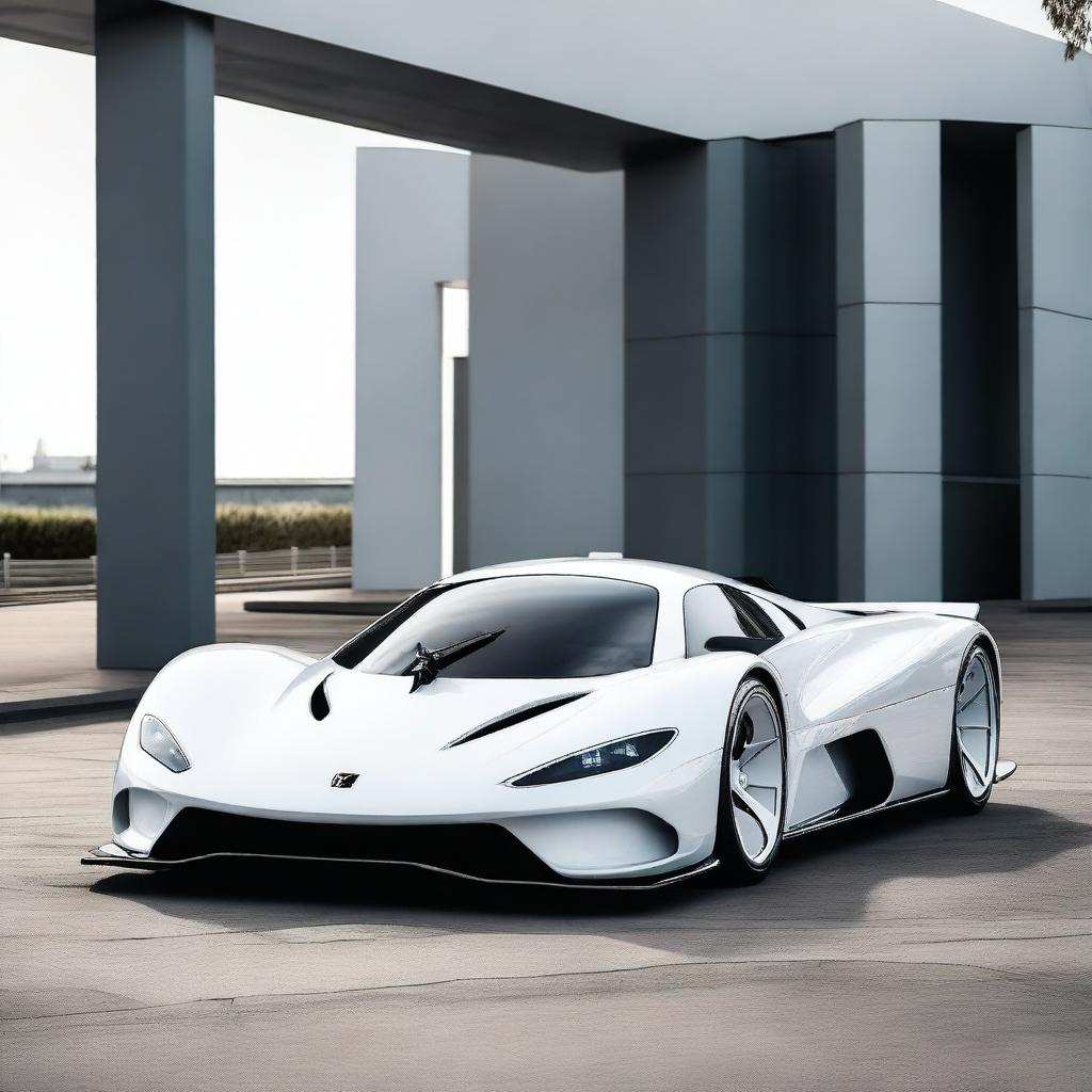 A futuristic supercar inspired by 1990s Group C racecars and Le Mans prototypes