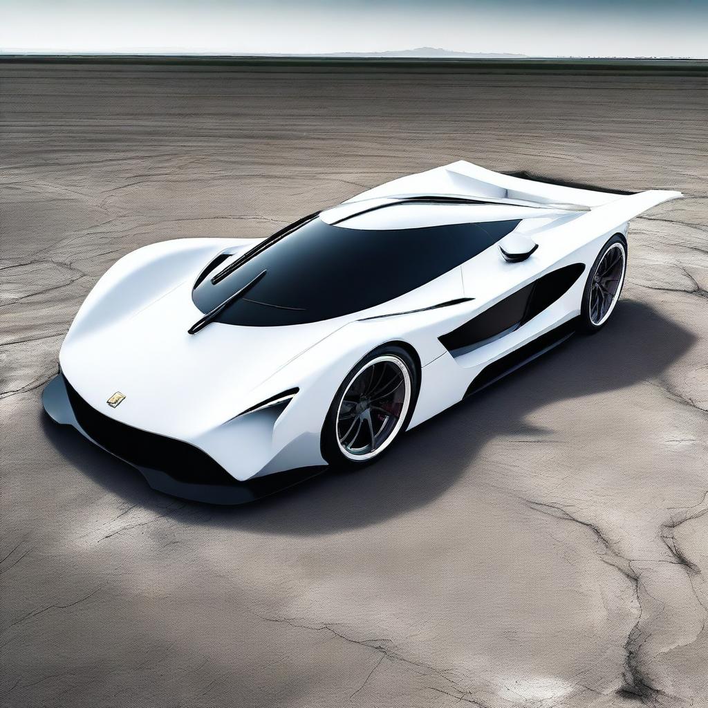 A futuristic supercar inspired by 1990s Group C racecars and Le Mans prototypes