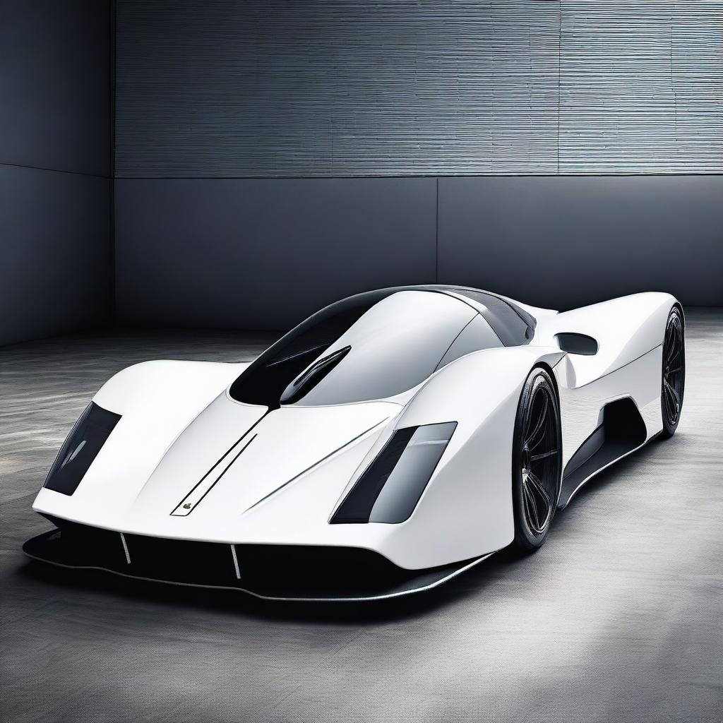 A futuristic supercar inspired by 1990s Group C racecars and Le Mans prototypes