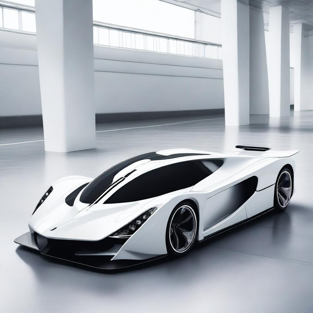 A futuristic supercar inspired by 1990s Group C racecars and Le Mans prototypes