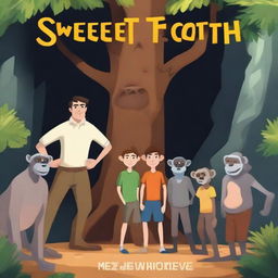 Create a realistic book cover for a story titled 'Sweet Tooth'