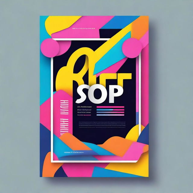 A vibrant and eye-catching poster featuring a colorful background with dynamic elements