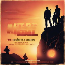 A movie poster for 'Nature Patrol: the Movie' set on a cliff with an orange sunset