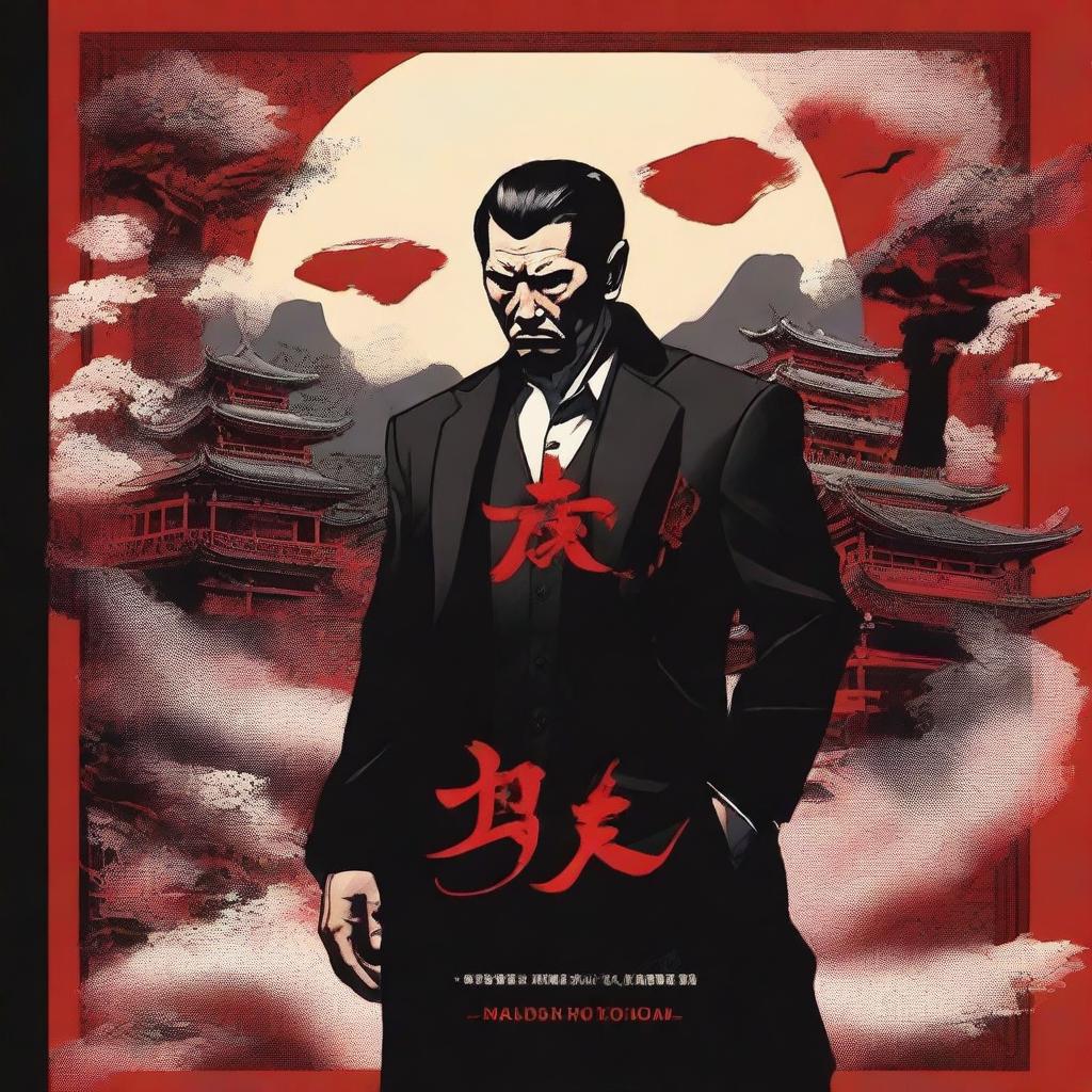 A dramatic book cover featuring the intense world of the Yakuza mafia