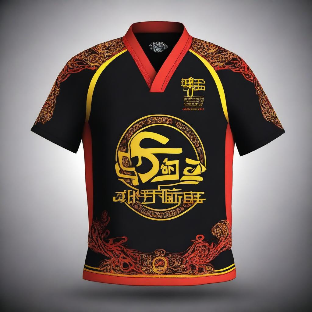 Create a design for a top jersey for an extracurricular Pencak Silat Seni team