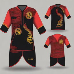 Create a design for a top jersey for an extracurricular Pencak Silat Seni team