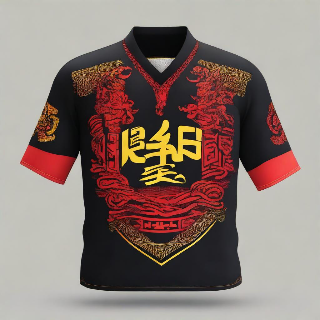 Create a design for a top jersey for an extracurricular Pencak Silat Seni team