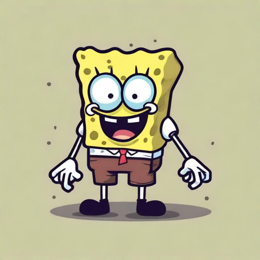 A simple t-shirt design featuring a zombie version of SpongeBob SquarePants