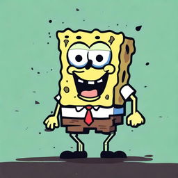 A simple t-shirt design featuring a zombie version of SpongeBob SquarePants