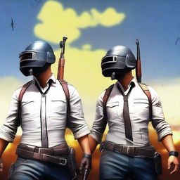 Gambar seorang lelaki yang hobi bermain game PUBG dan hidup di dua dunia, satu dunia nyata dan satu dunia game