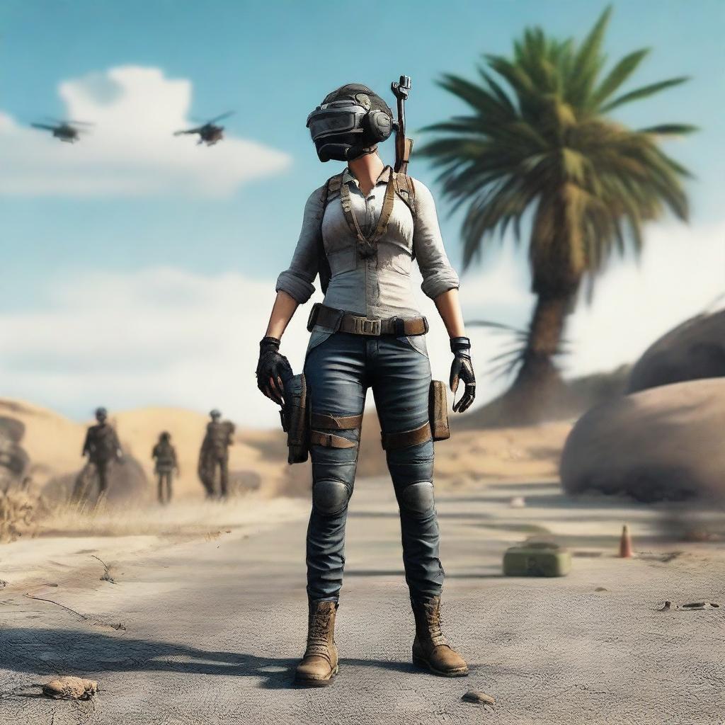 Gambar seorang lelaki yang hobi bermain game PUBG dan hidup di dua dunia, satu dunia nyata dan satu dunia game