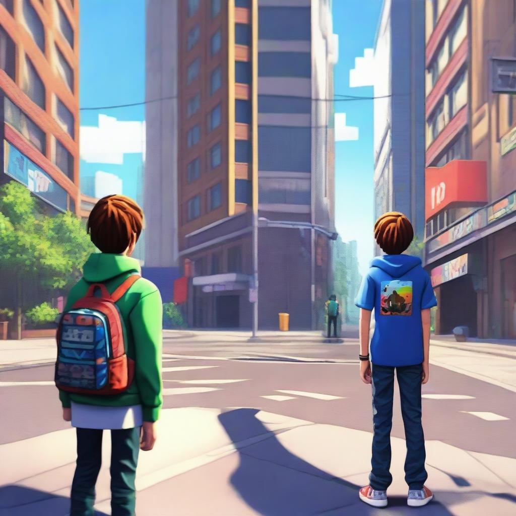 A teenage boy living in two worlds: one in a video game and the other in the real world