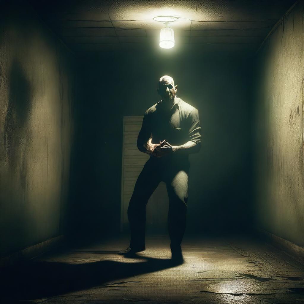 El personaje principal de Outlast sosteniendo un trofeo de platino de PS4