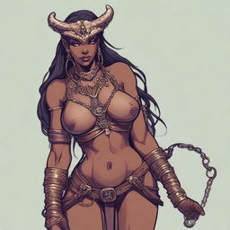 A detailed and sensual illustration of a female Dragonborn character from Dungeons & Dragons