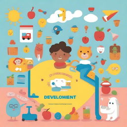 An educational and colorful workbook cover for an Early Childhood Development (ECD) course