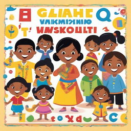 A vibrant Early Childhood Development workbook cover featuring child characters between the ages of 3 to 5