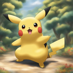 Create an image of Pikachu with the face of Donald Trump, blending their features in a humorous and lighthearted manner.