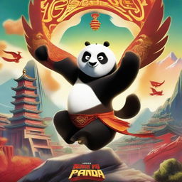 A vibrant and action-packed poster for 'Kung Fu Panda 5: The Celestial Phoenix'