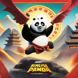 A vibrant and action-packed poster for 'Kung Fu Panda 5: The Celestial Phoenix'