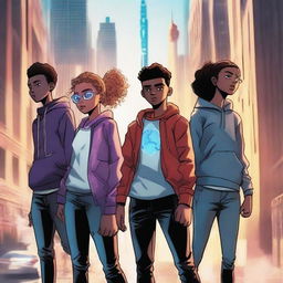 A group of teenagers with newfound abilities stand together, ready to save the world from an unknown power