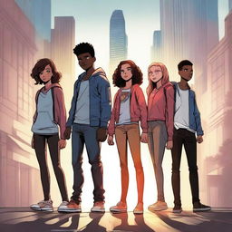 A group of teenagers with newfound abilities stand together, ready to save the world from an unknown power