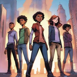 A group of teenagers with newfound abilities stand together, ready to save the world from an unknown power