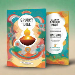 Create a book cover that matches the title 'Sintonizando a Alma Na Vibe do Pai! Um Rolê Espiritual para Encontrar Paz e o Propósito com Deus!' The cover should be vibrant and eye-catching, appealing to a young audience, with elements that suggest spirituality and a modern, youthful vibe