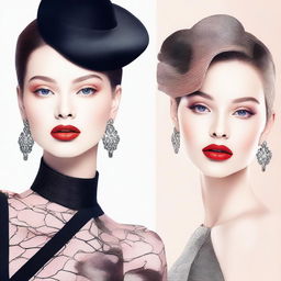 Create an image featuring attractive, stylish, and fashionable women with an AI-generated aesthetic