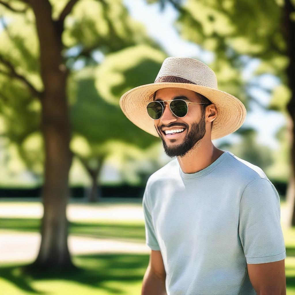 A person wearing a stylish hat